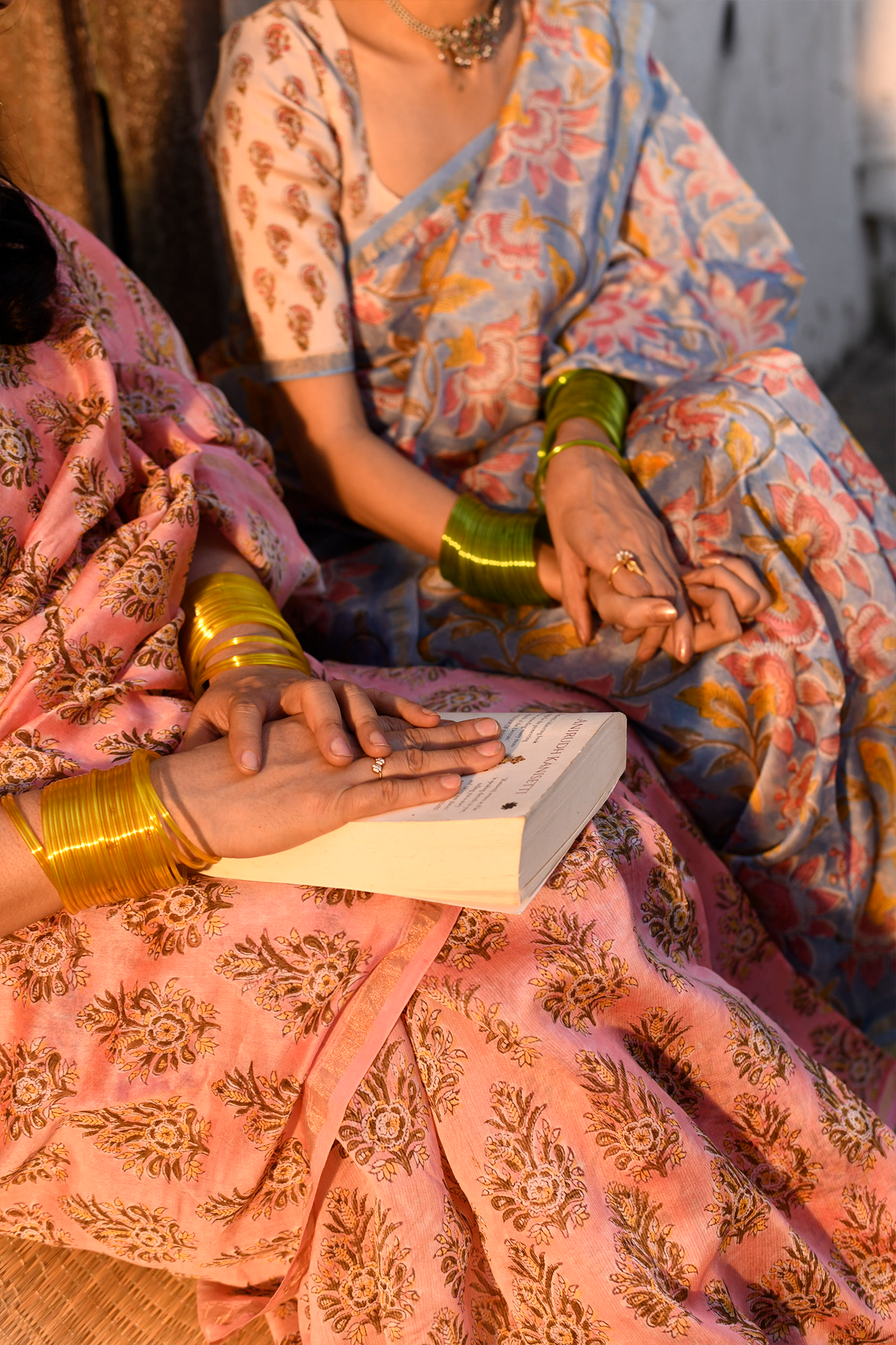 Pink floral Chanderi