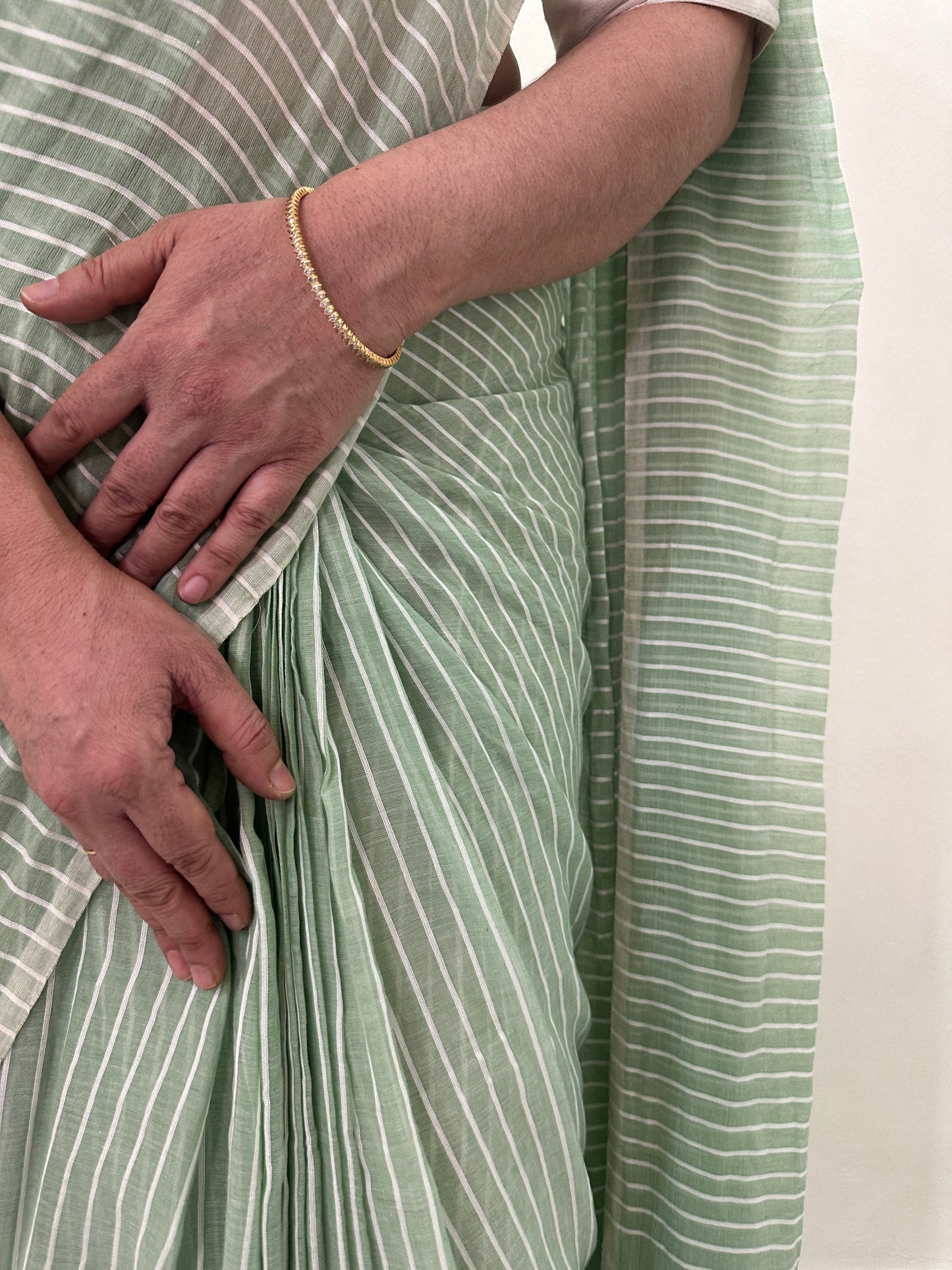 Striped Mul Cotton - Green